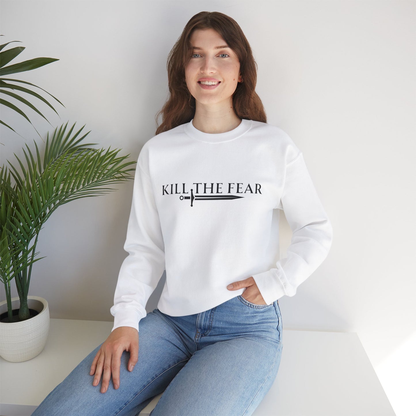 Kill the Fear w/ Sword - Unisex Crewneck Sweatshirt