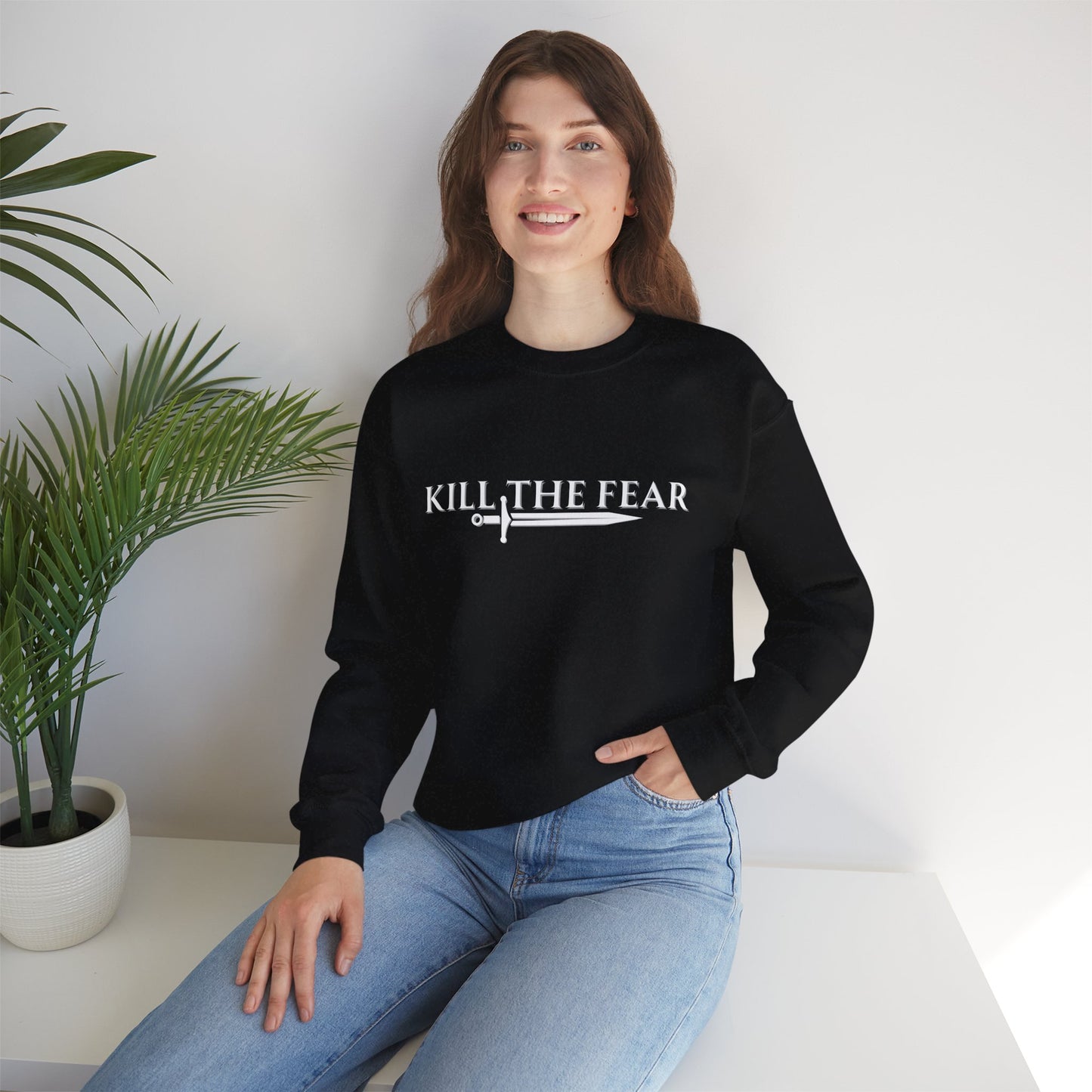 Kill the Fear w/ Sword - Unisex Crewneck Sweatshirt