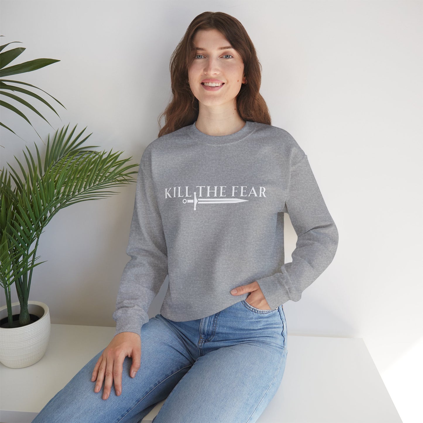 Kill the Fear w/ Sword - Unisex Crewneck Sweatshirt