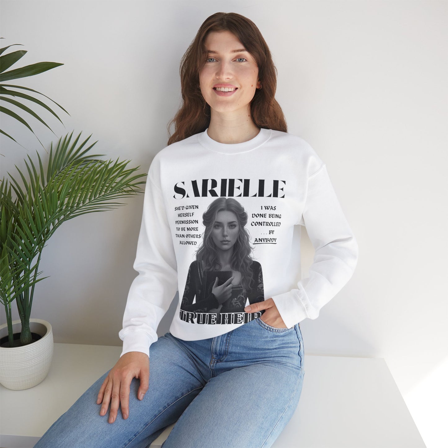 Sarielle - B&W Character Collection - Unisex Crewneck Sweatshirt