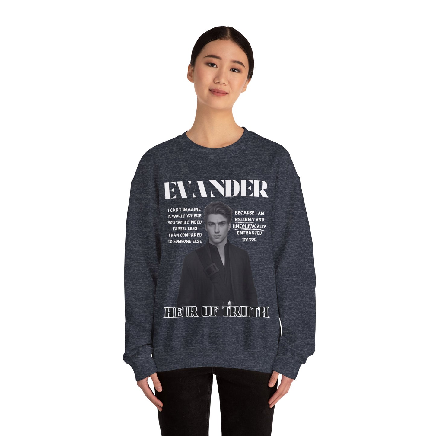 Evander - B&W Character Collection - Unisex Crewneck Sweatshirt