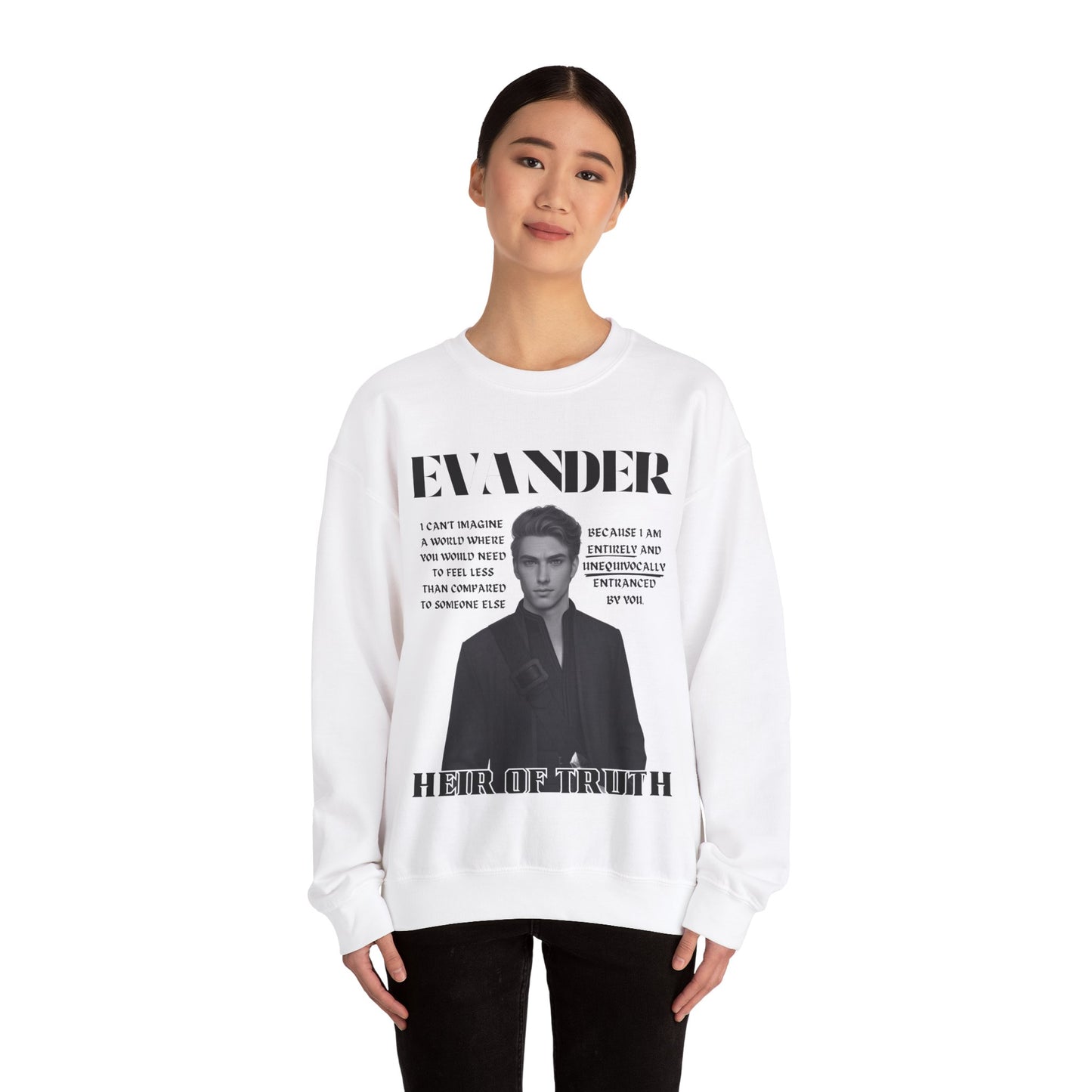 Evander - B&W Character Collection - Unisex Crewneck Sweatshirt