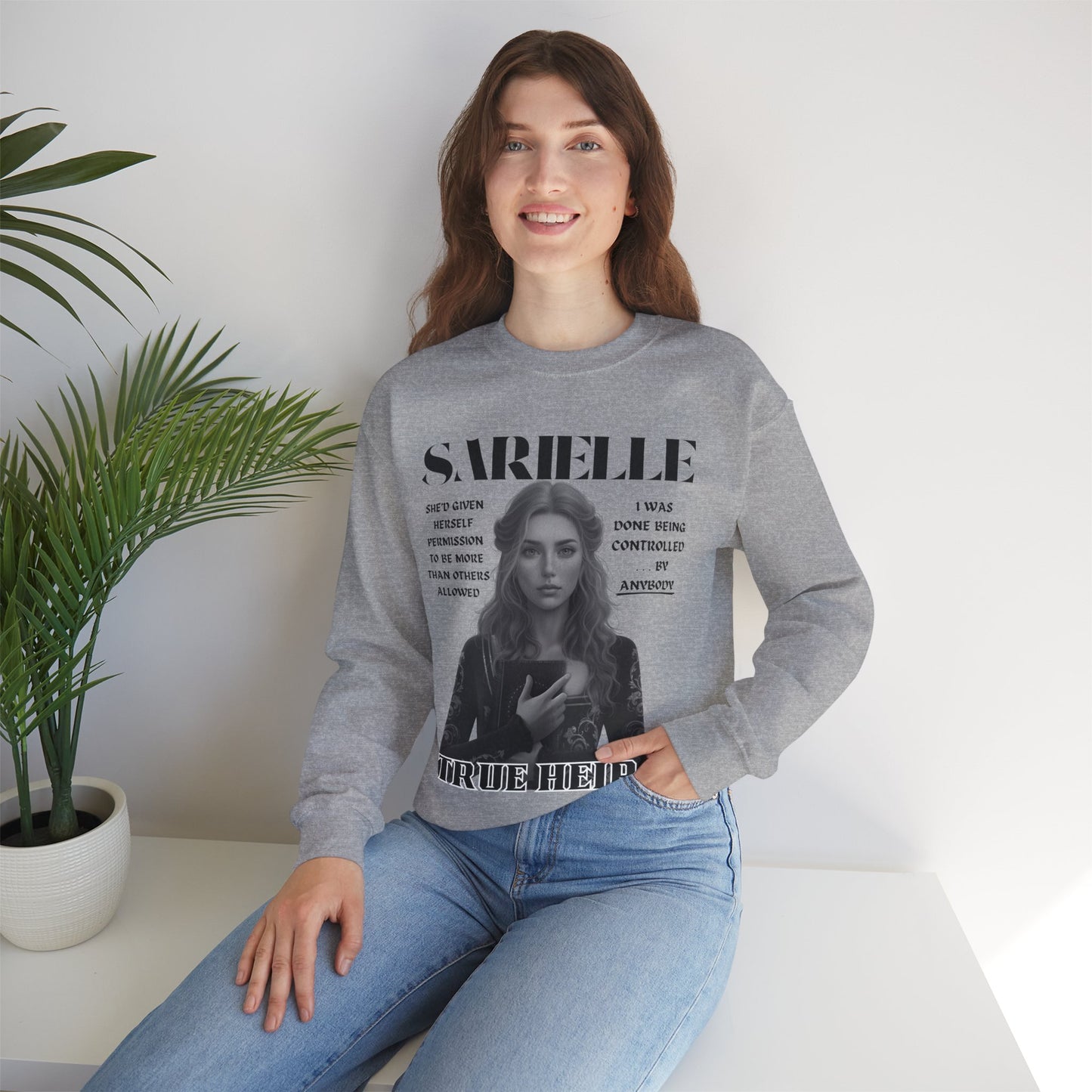 Sarielle - B&W Character Collection - Unisex Crewneck Sweatshirt