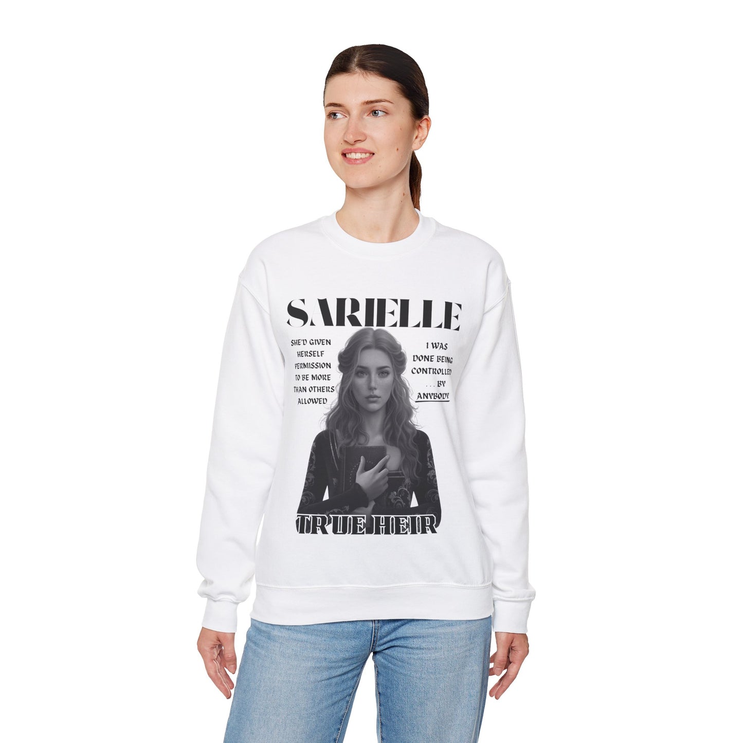 Sarielle - B&W Character Collection - Unisex Crewneck Sweatshirt