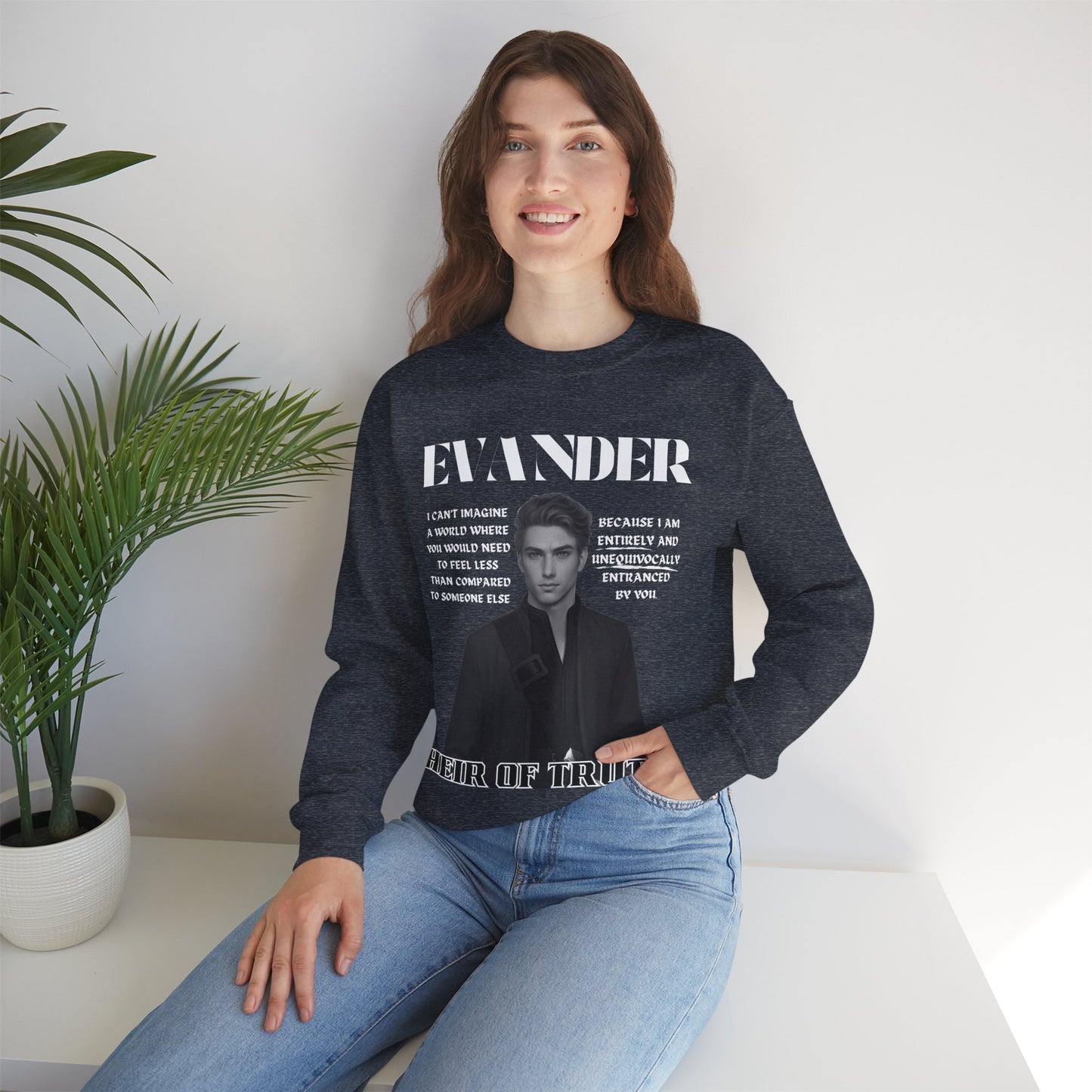 Evander - B&W Character Collection - Unisex Crewneck Sweatshirt