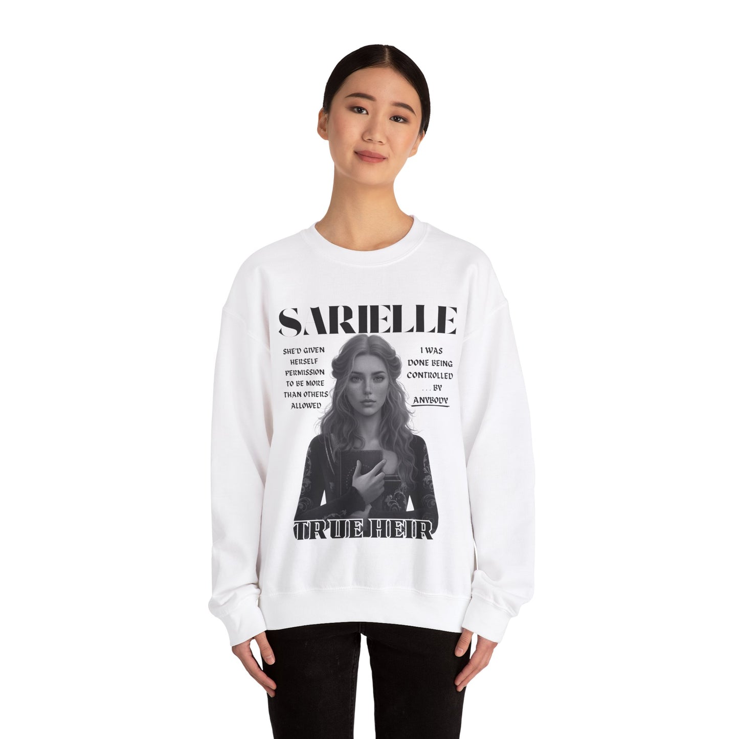 Sarielle - B&W Character Collection - Unisex Crewneck Sweatshirt