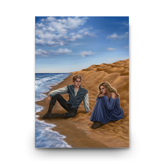 Beach Scene Art Print- Evander and Lysta