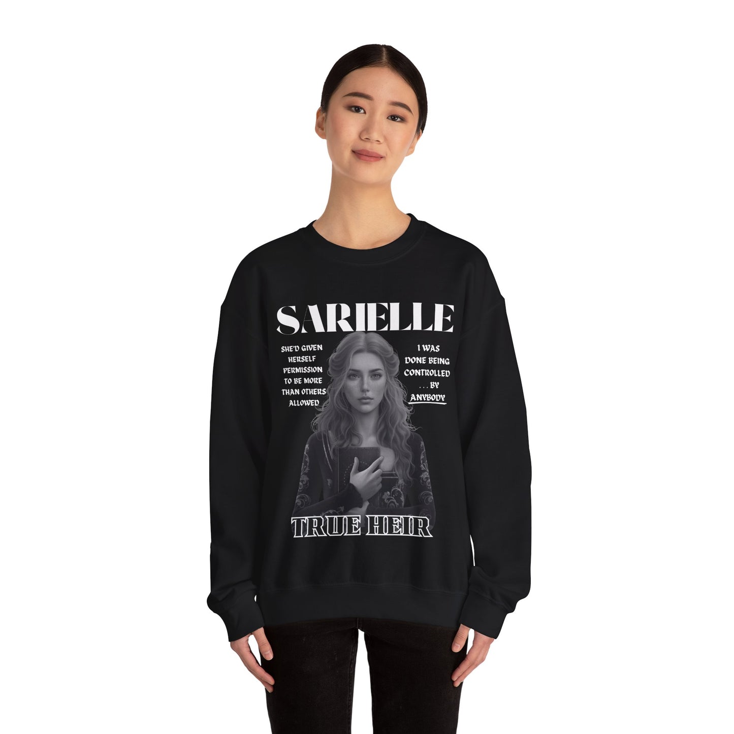 Sarielle - B&W Character Collection - Unisex Crewneck Sweatshirt